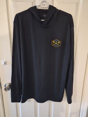 Dark Seas Mens Longlseeve UPF Hooded Shirt -Black